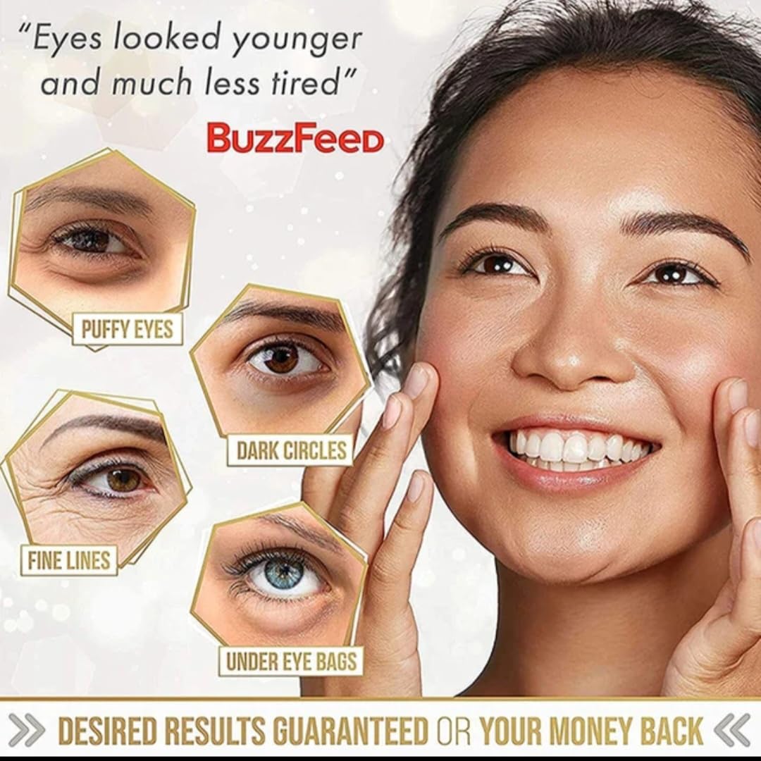 VBeauty 24K GOLD EYEMASK( 50 PAIRS IN A BOX) for Puffy Eyes, Reduce Dark Circles, Eyebags, and Wrinkles with Collagen Effect For Men and Women