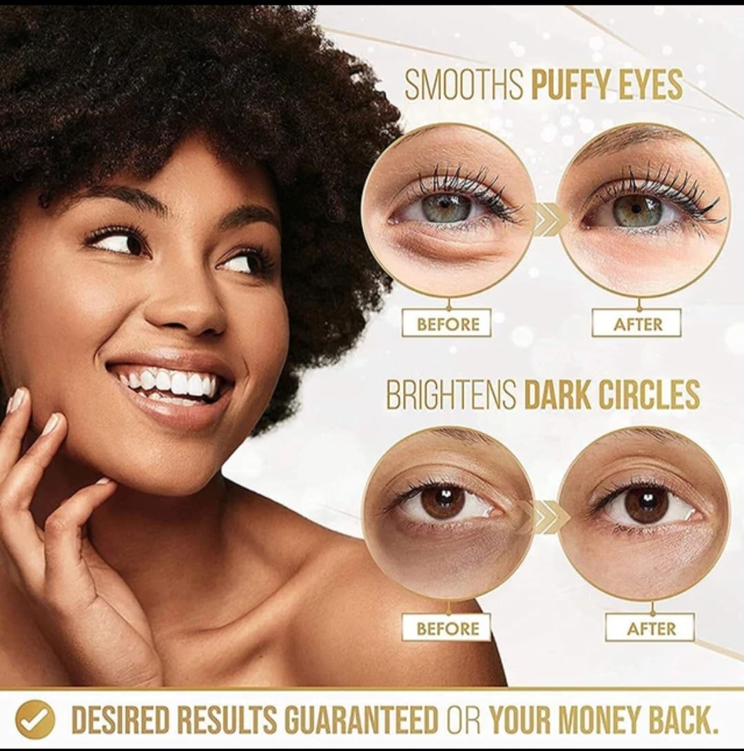 VBeauty 24K GOLD EYEMASK( 50 PAIRS IN A BOX) for Puffy Eyes, Reduce Dark Circles, Eyebags, and Wrinkles with Collagen Effect For Men and Women